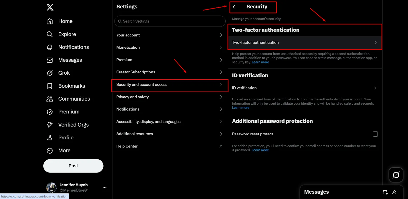 Как включить двухэтапную аутентификацию для X (Twitter)